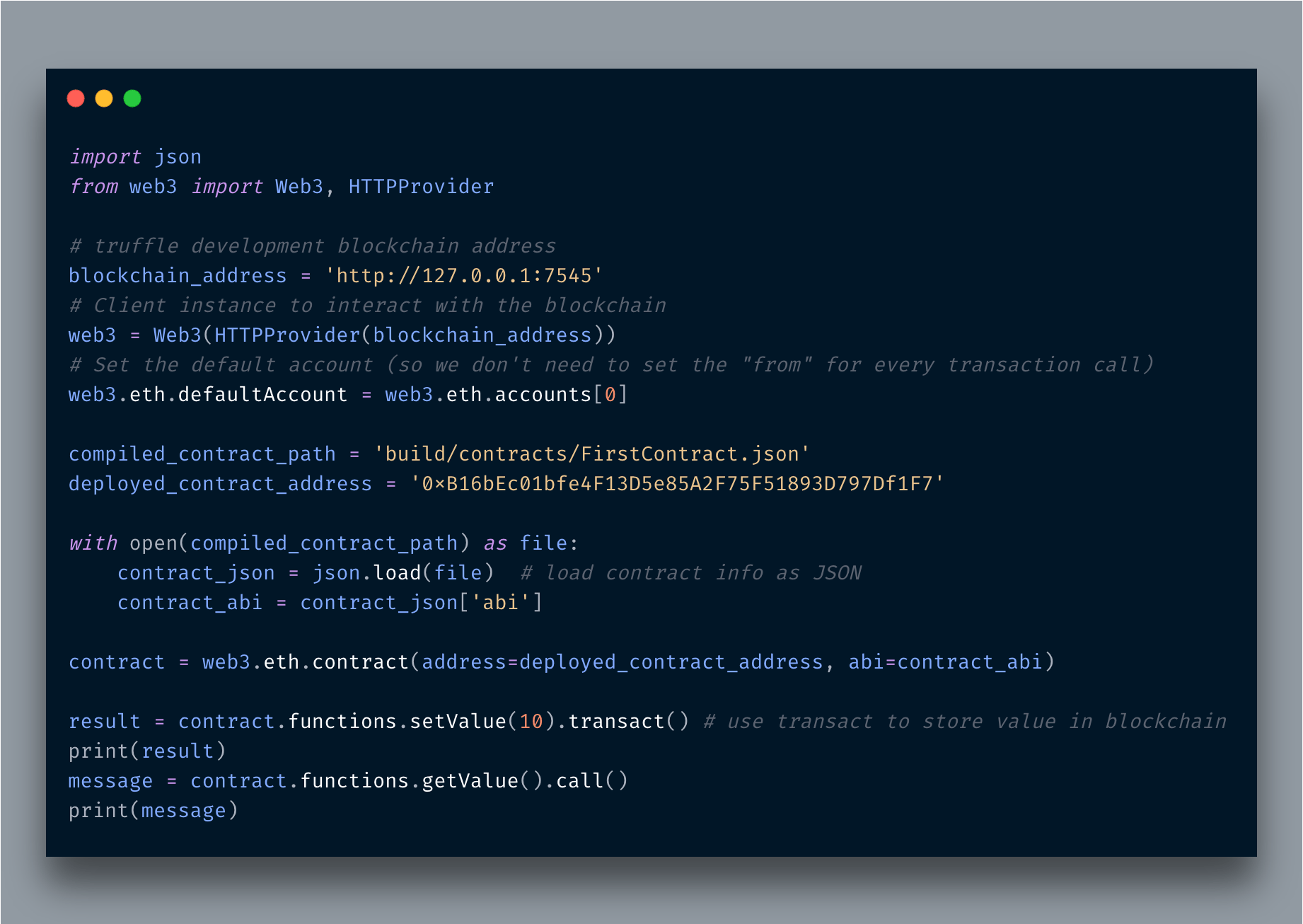 Smart contract code on blockchain explorer